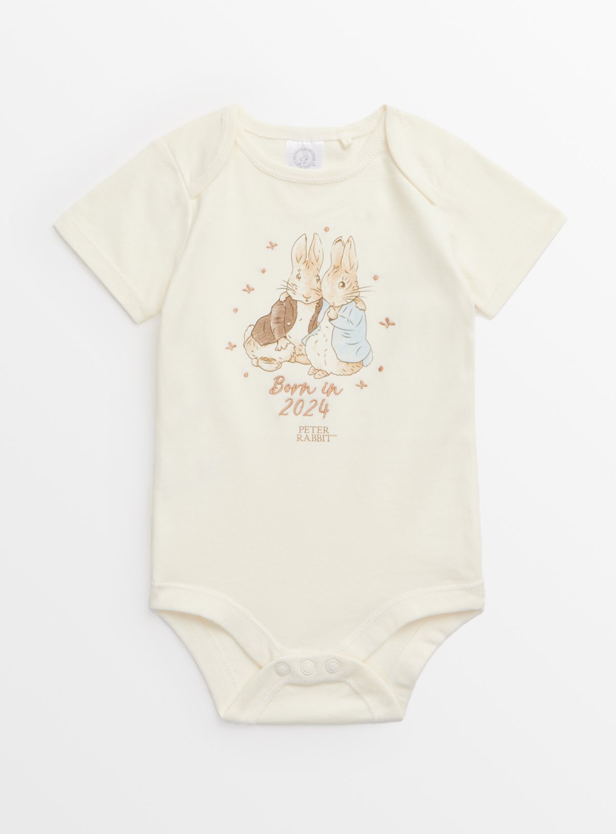 Cream Cream Peter Rabbit Born In 2024 Bodysuit (Up To 3 Mths) - Tu by Sainsbury's