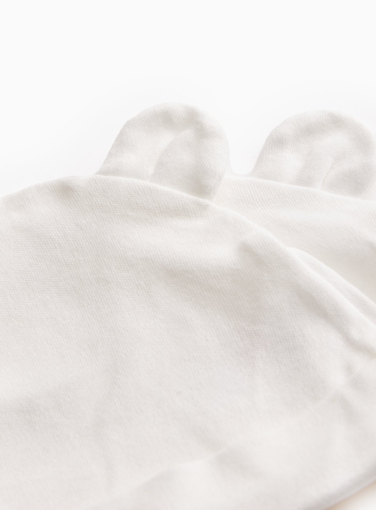 Bear Ear Detail Cotton White Hats 2 Pack Newborn - Image 2 thumbnail