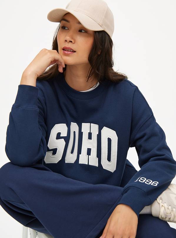 Navy Oversized Soho Sweatshirt XXL