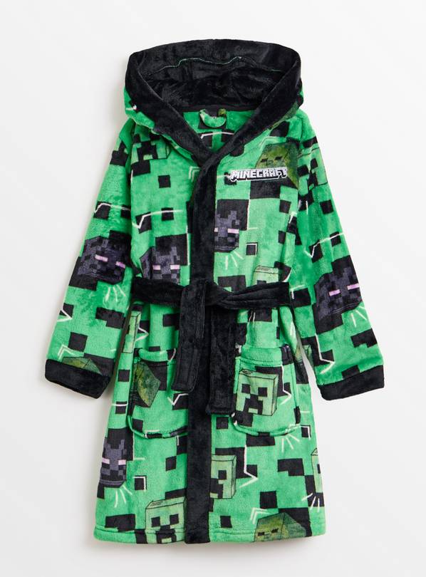 Minecraft Green Hooded Dressing Gown 7-8 years