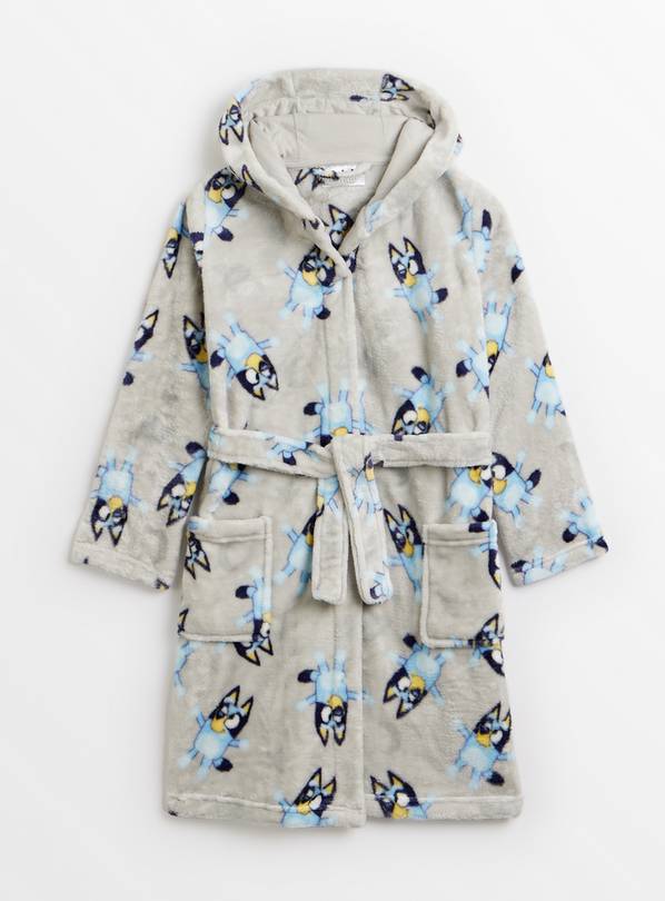 Bluey Grey Fleece Character Print Dressing Gown 1.5-2 years