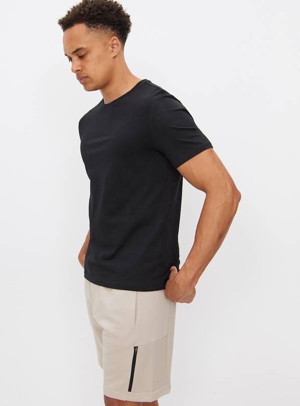 Black Plain Core Short Sleeve T-Shirt XXL