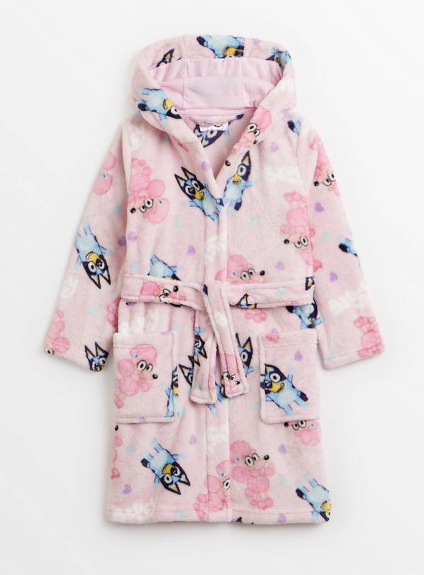 Bluey Pink Fleece Character Print Dressing Gown 3-4 years