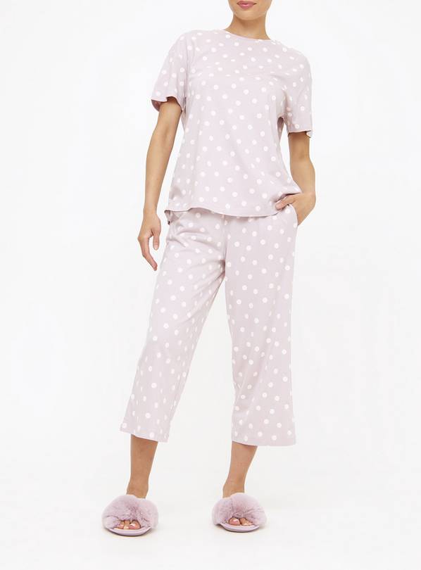 Dusky Pink Spot Print Pyjama Bottoms XL