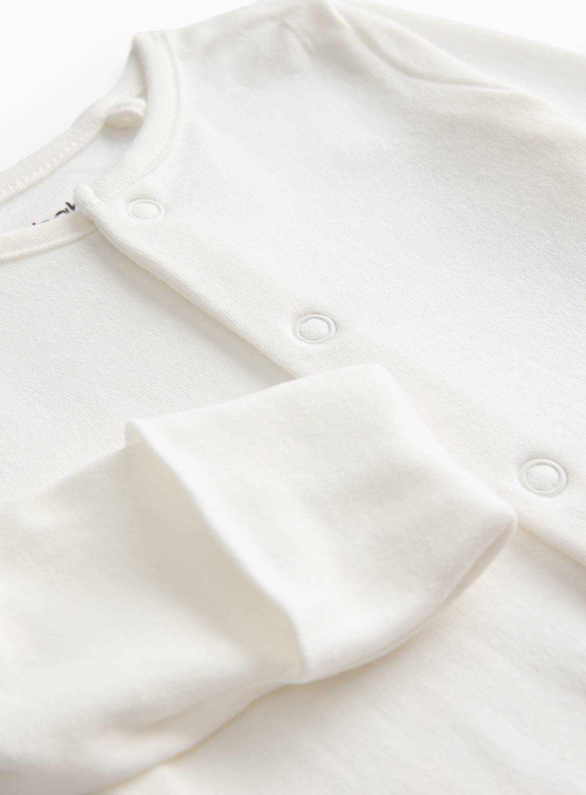 White Long Sleeve Sleepsuits 7 Pack 9-12 months - Image 2