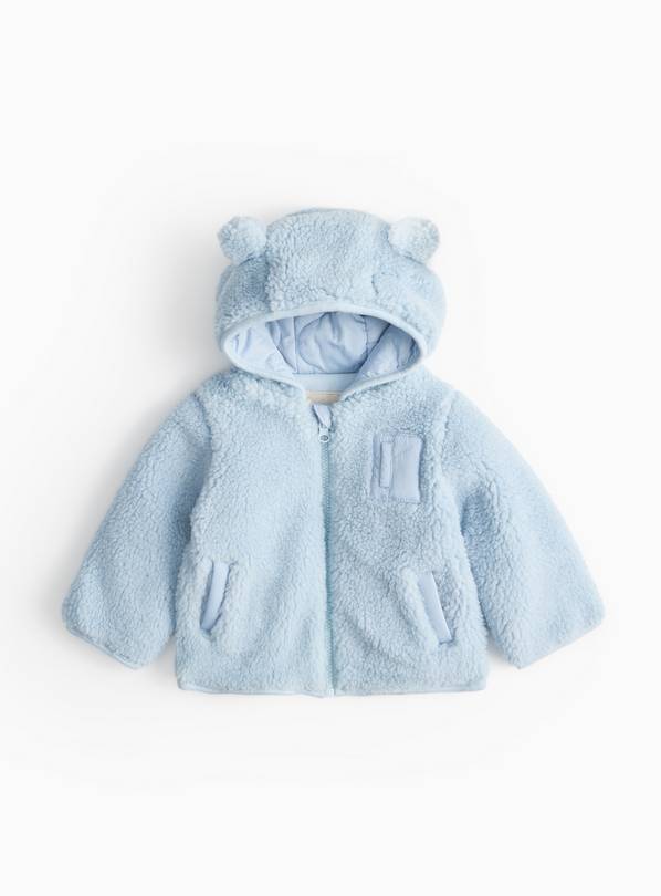 Blue Borg Fleece Bear Ear Zip-Through Jacket 12-18 months