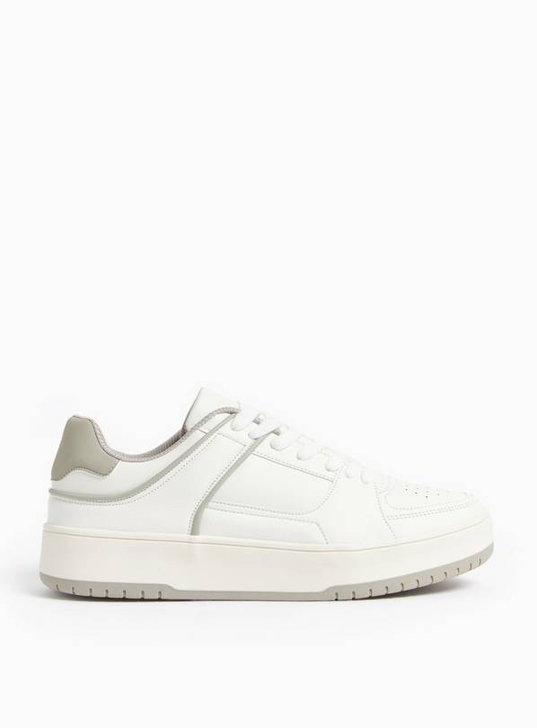 White Contrast Lace Up Trainers 7