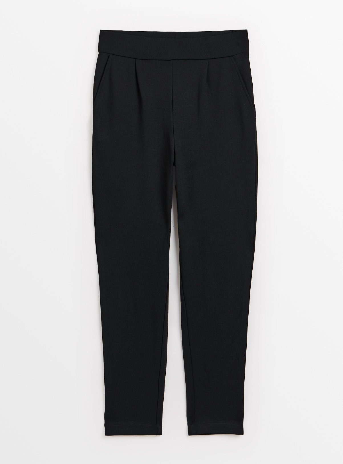 PETITE Black Ponte Tapered Leg Trousers 24 - Image 1 thumbnail