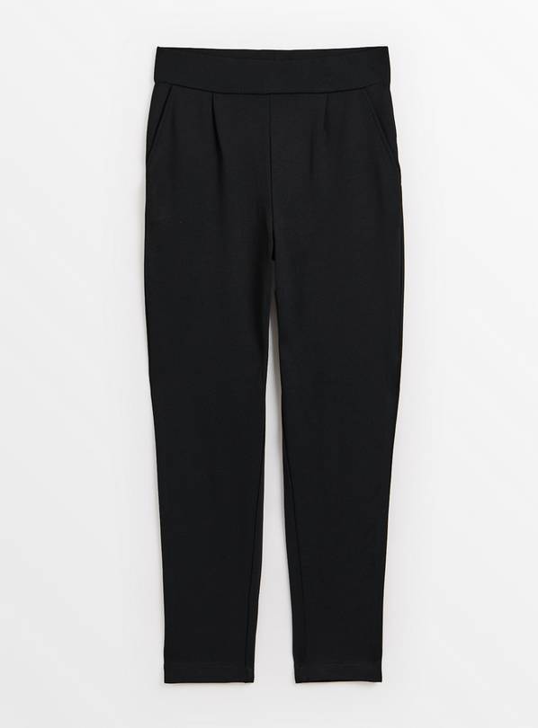 PETITE Black Ponte Tapered Leg Trousers 8