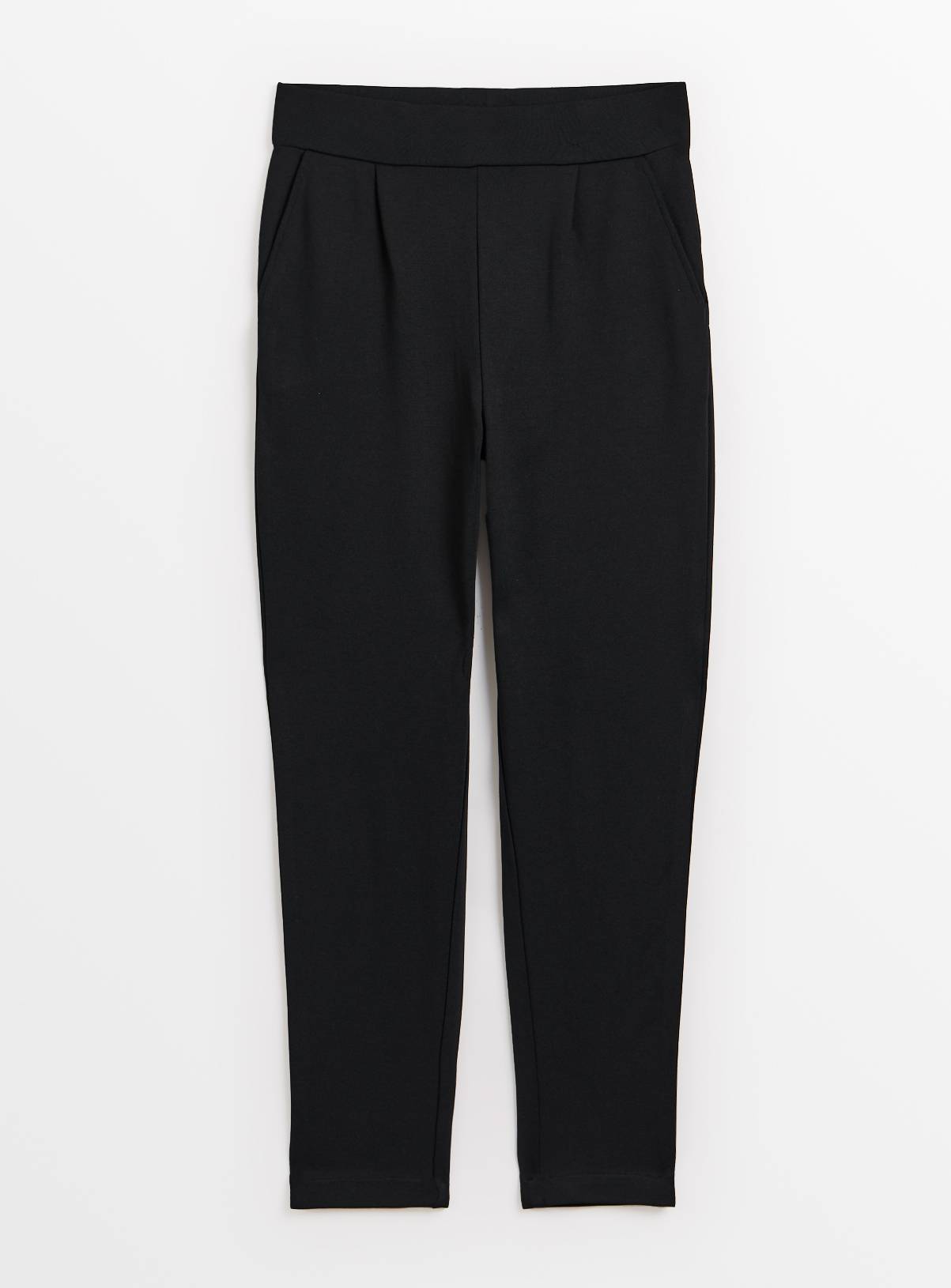PETITE Black Ponte Tapered Leg Trousers 24 - Image 1
