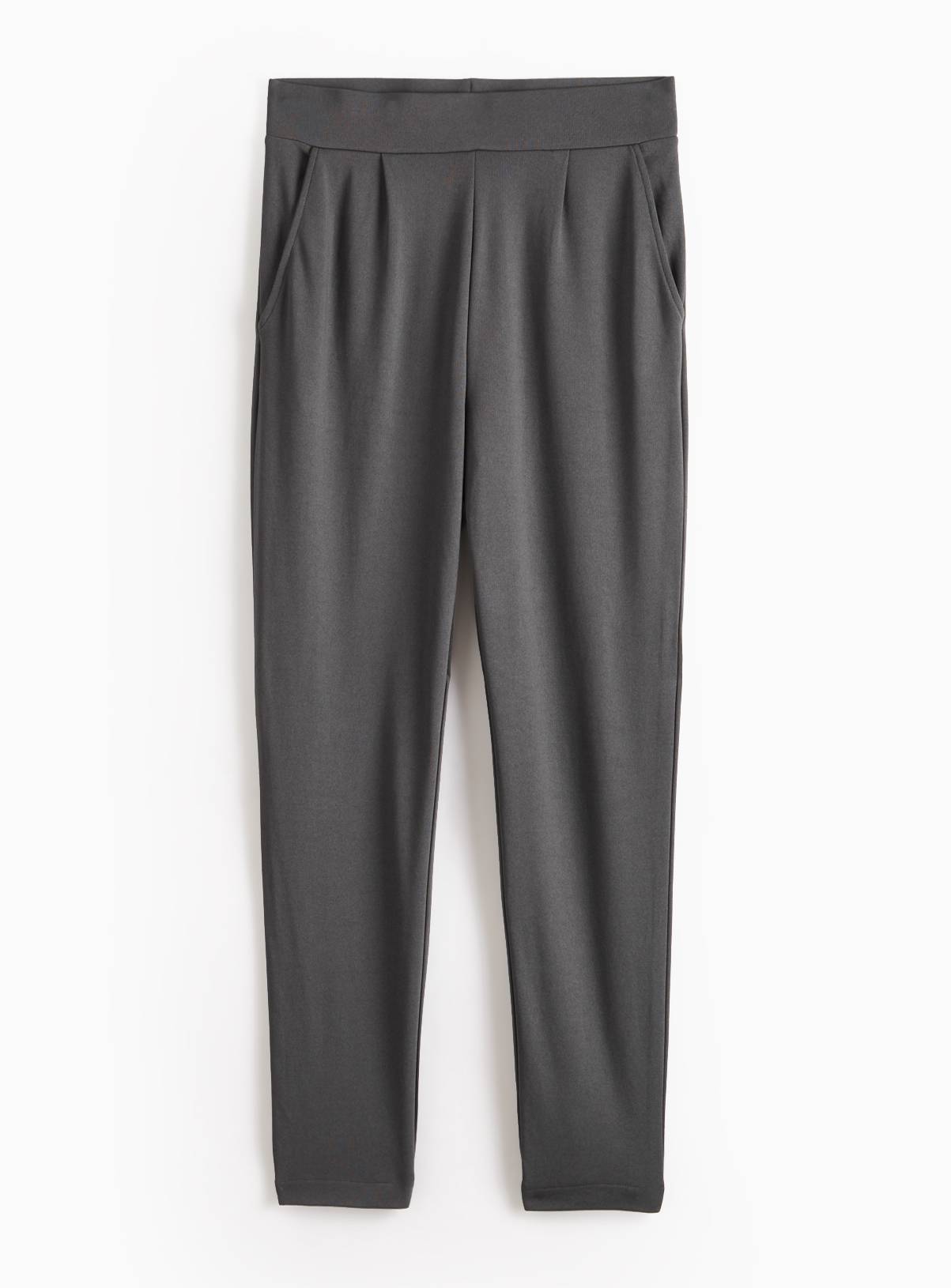 PETITE Charcoal Ponte Tapered Leg Trousers 12 - Image 1