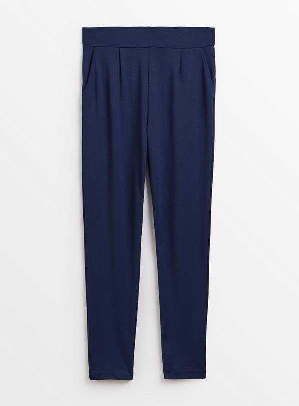 PETITE Navy Ponte Tapered Leg Trousers 10