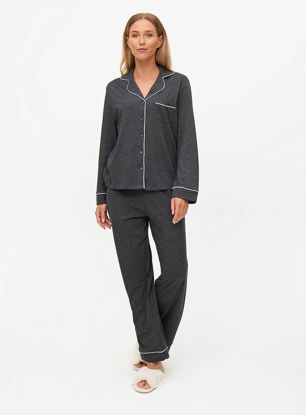 Charcoal Grey Modal Blend Traditional Pyjamas XL