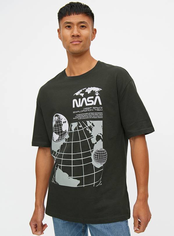 NASA Black Graphic Print Relaxed Fit T-Shirt S