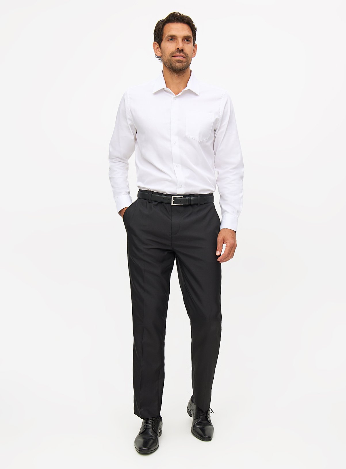 White Regular Fit Cotton Twill Long Sleeve Shirt 17.5 - Image 2 thumbnail