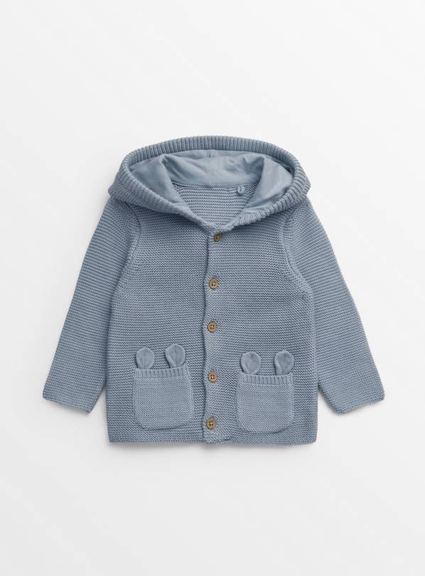 Blue Bear Detail Hooded Cardigan 3-6 months