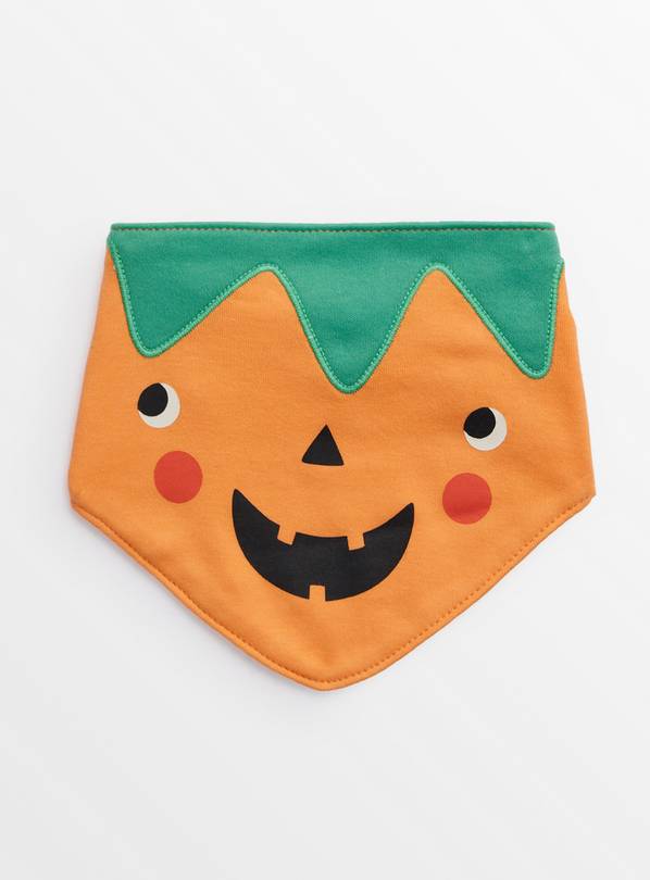 Pumpkin Face Halloween Bib  One Size