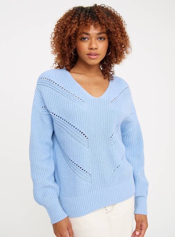 Blue Saddle Stripe V-Neck Jumper 10