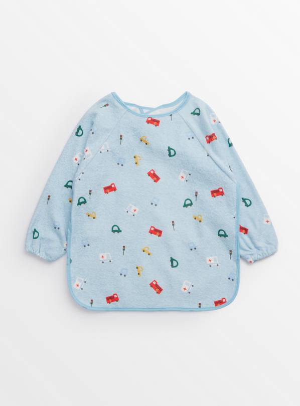 Blue Car Printed Long Sleeve Bib One Size