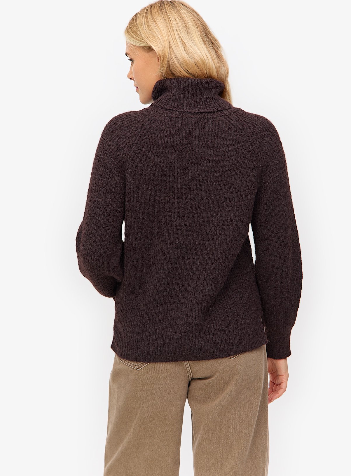 Brown Roll Neck Raglan Sleeve Knitted Jumper 16 - Image 4 thumbnail