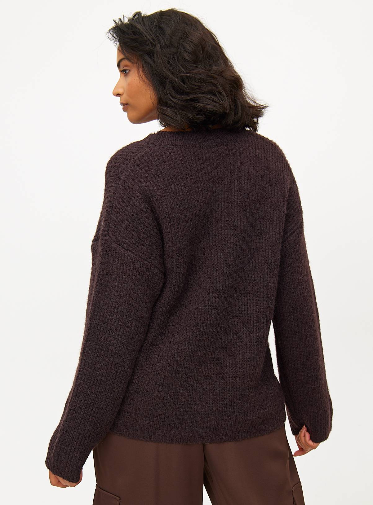 Brown V Neck Knitted Jumper 16 - Image 4