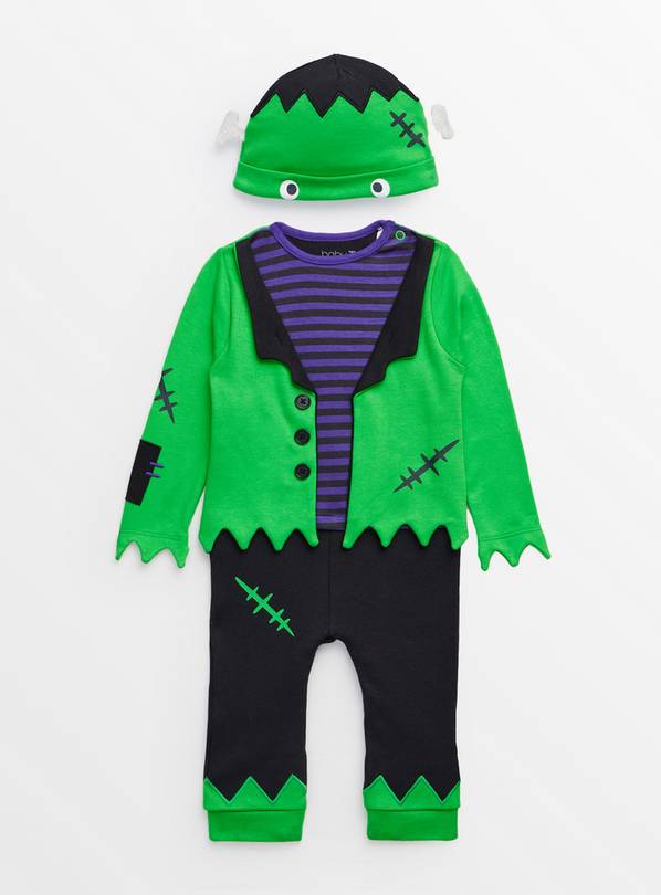 Halloween Frankenstein Sleepsuit & Hat Set 9-12 months