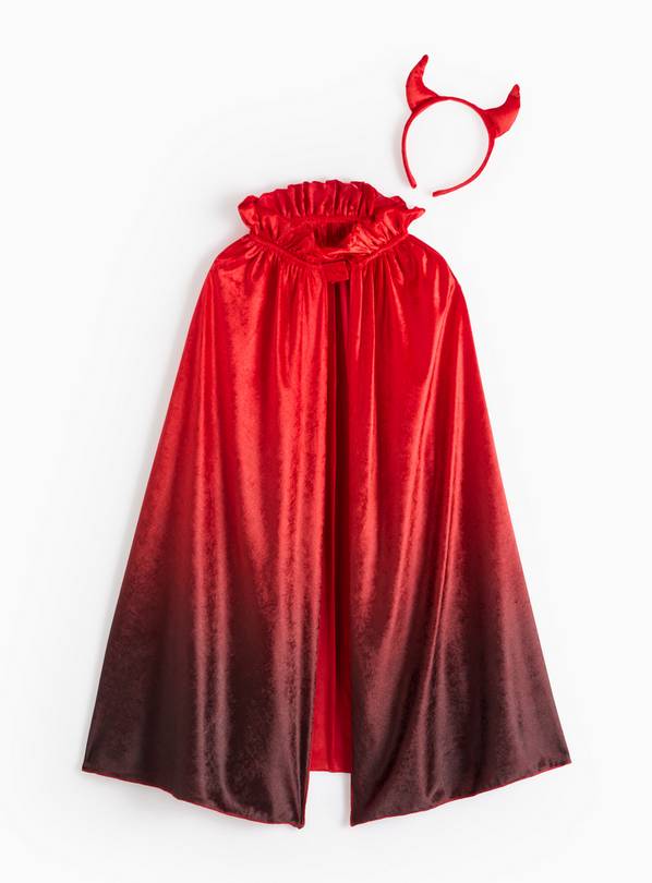 Halloween Cape & Headband Devil Fancy Dress Costume 7-10 years