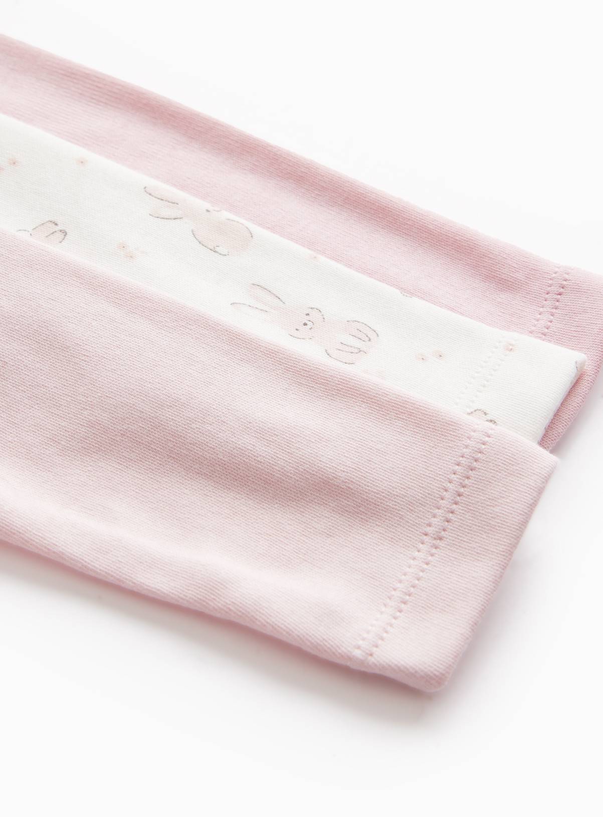 Pink Bunny Print Long Sleeve Sleepsuits 5 Pack 12-18 months - Image 2