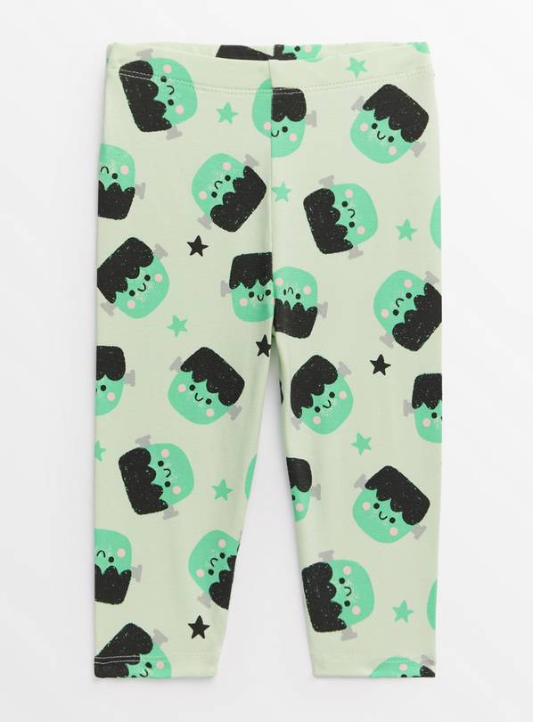 Green Frankenstein's Monster Leggings 9-12 months