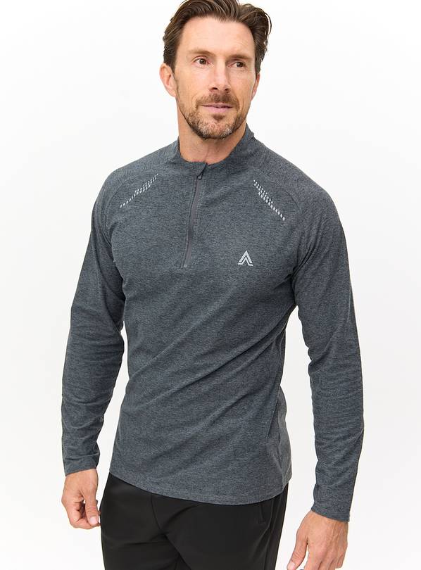 Active Charcoal Quarter Zip Long Sleeve Top M