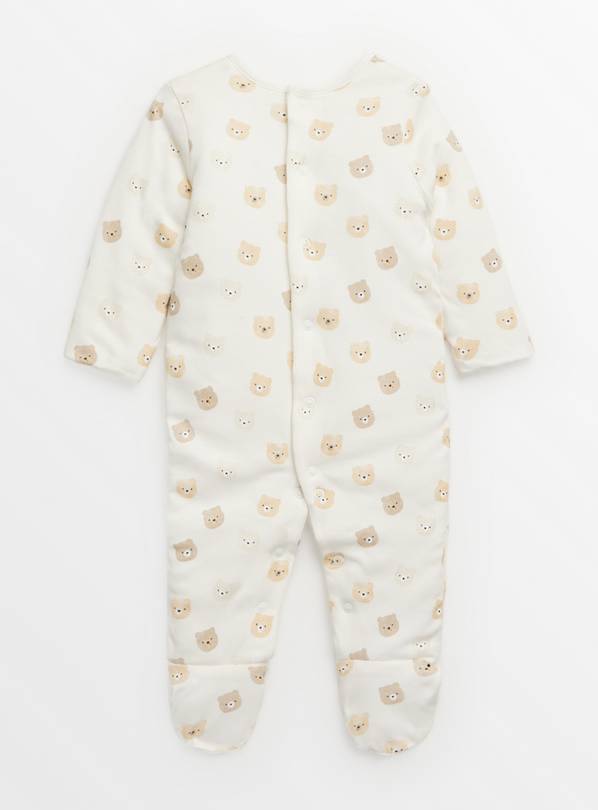 Cream Bear Print 2.5 Tog Sleepsuit  12-18 months