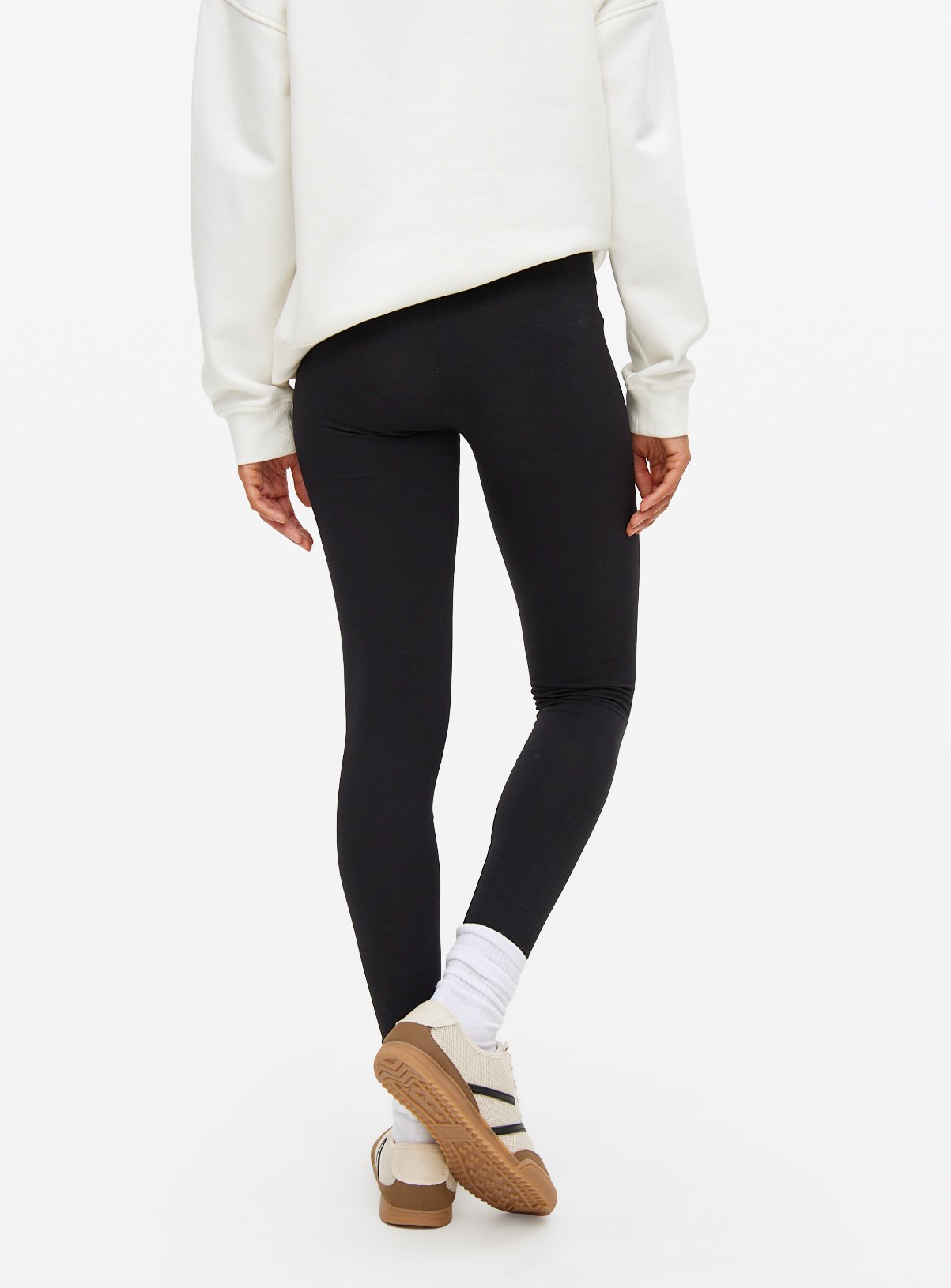 Black Cotton Slim Leggings 2 Pack M - Image 4 thumbnail