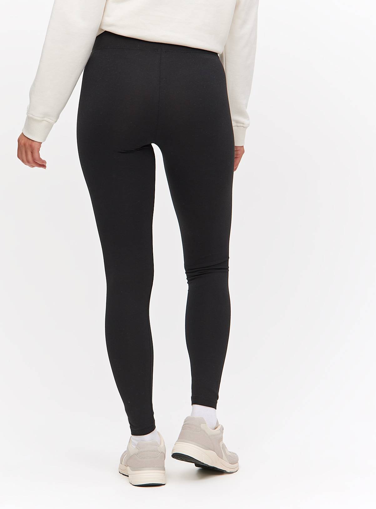 Black Cotton Modal High Waisted Leggings M - Image 4