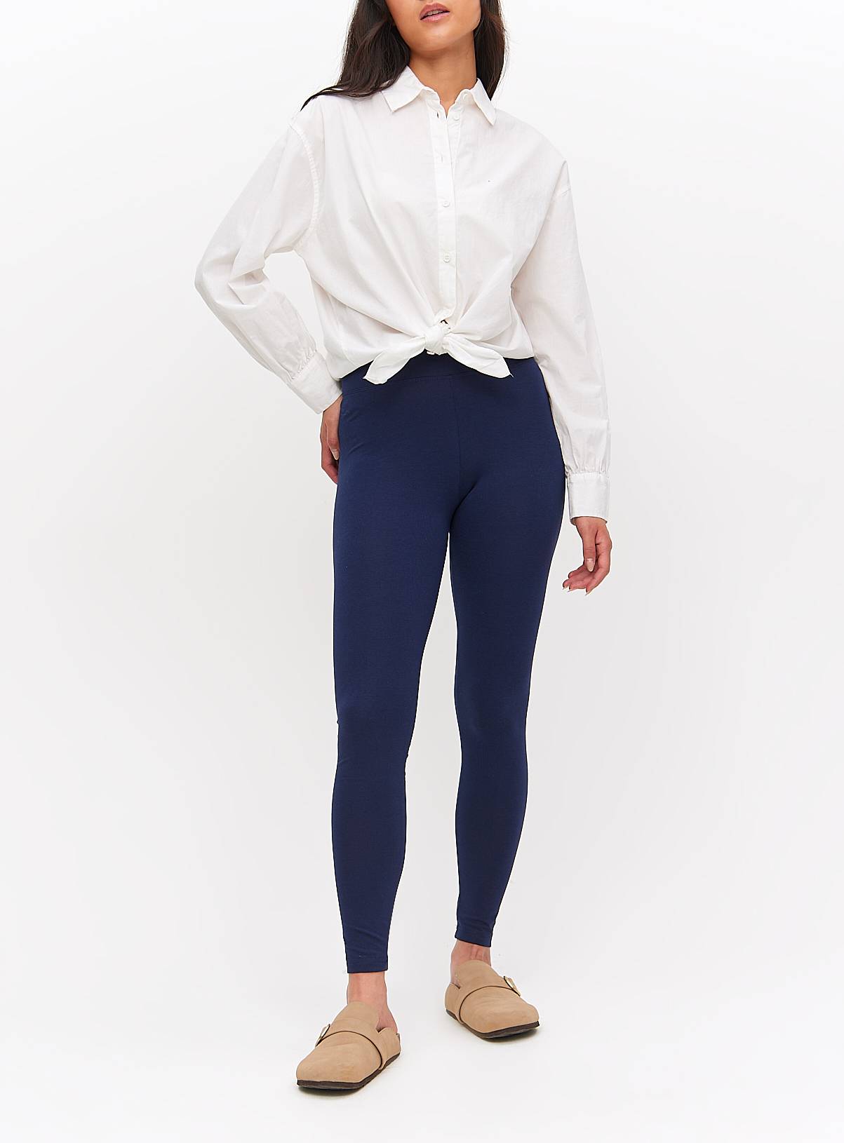 Navy Modal Blend Soft Touch Leggings M - Image 1