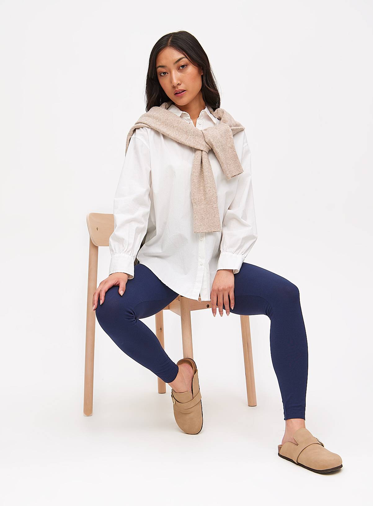 Navy Modal Blend Soft Touch Leggings M - Image 2