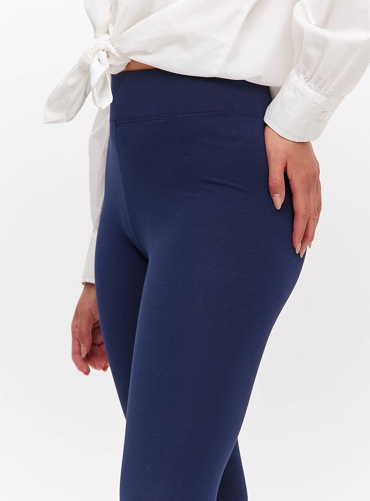 Navy Modal Blend Soft Touch Leggings M - Image 3