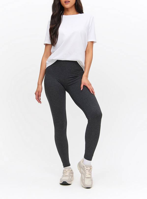 Grey Cotton Modal Leggings M