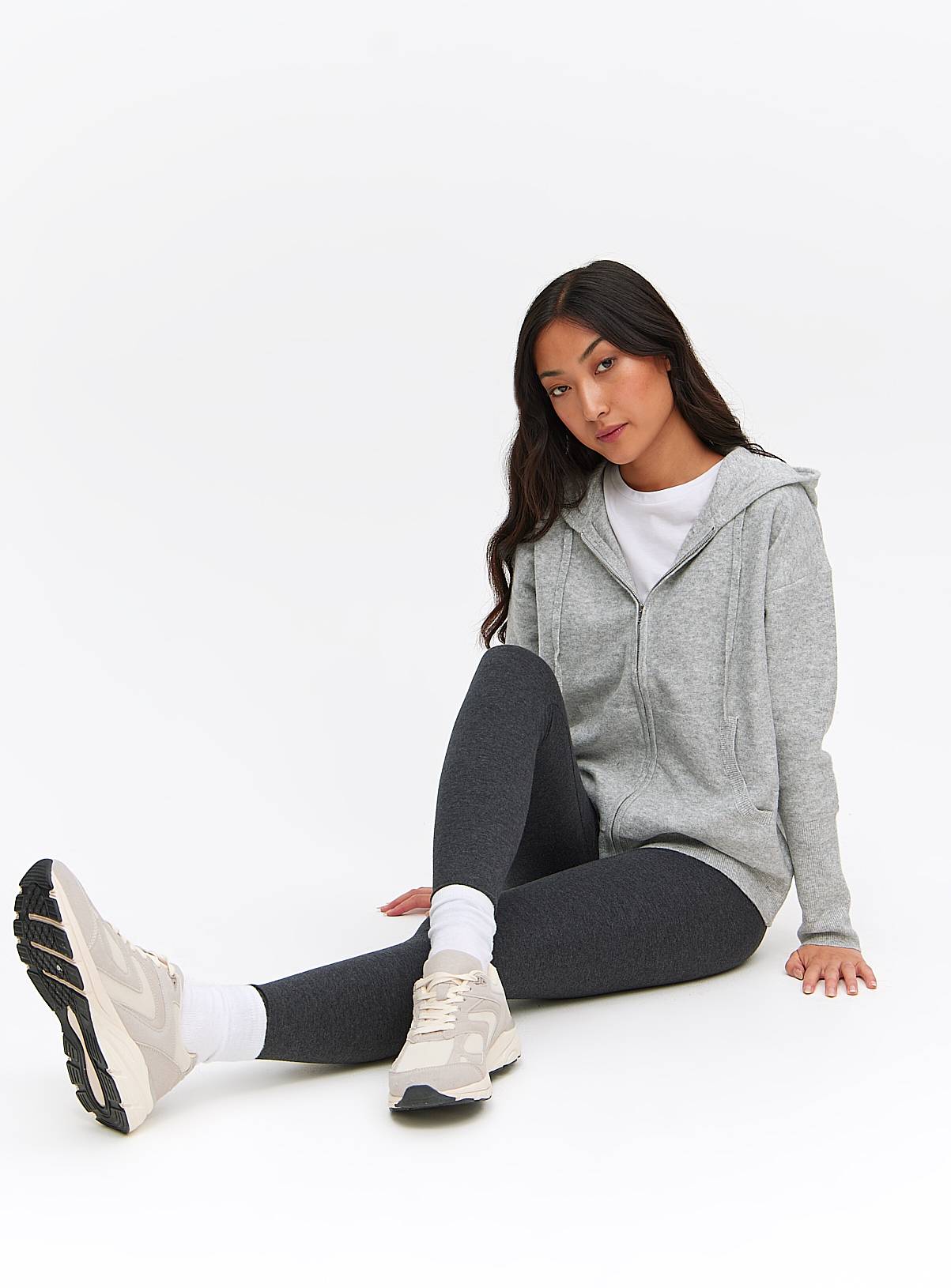 Grey Cotton Modal Leggings XXL - Image 2
