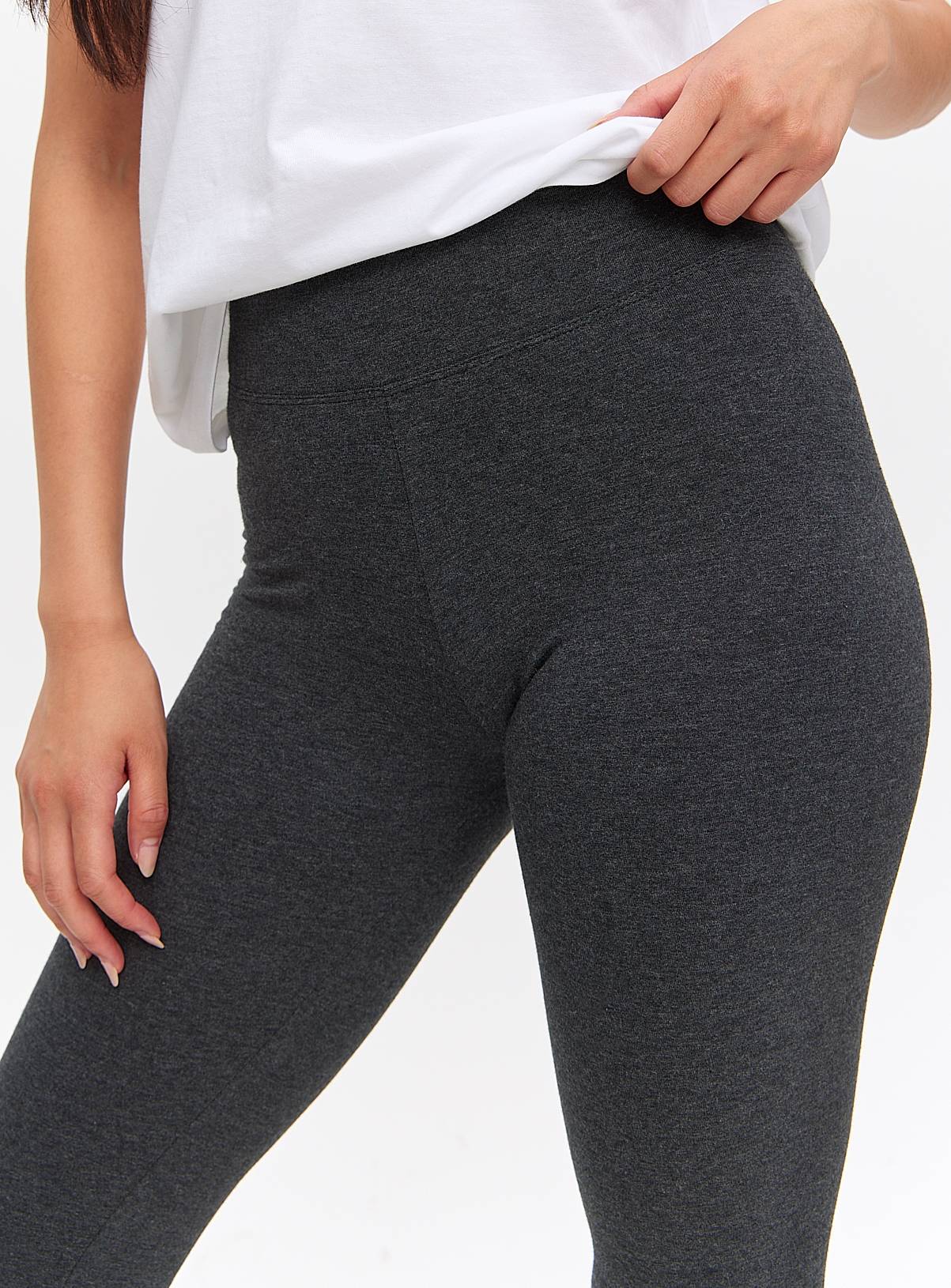 Grey Cotton Modal Leggings XXL - Image 3