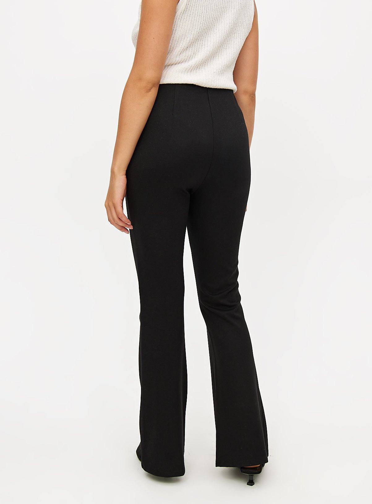 Black Ponte Pintuck Kick Flare Trousers 20R - Image 4 thumbnail