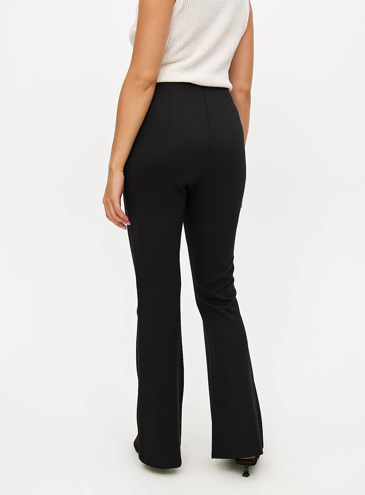 Black Ponte Pintuck Kick Flare Trousers 20R - Image 4