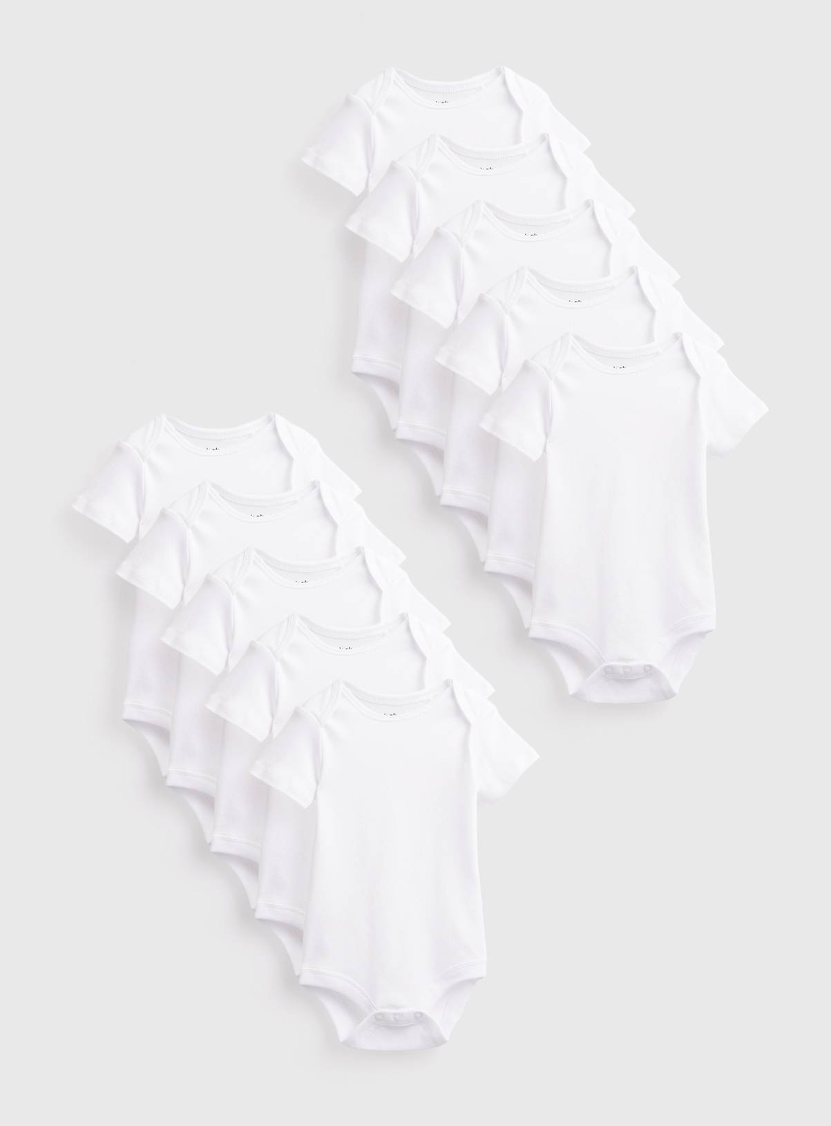 White Bodysuit 10 Pack Up to 1 mth - Image 1
