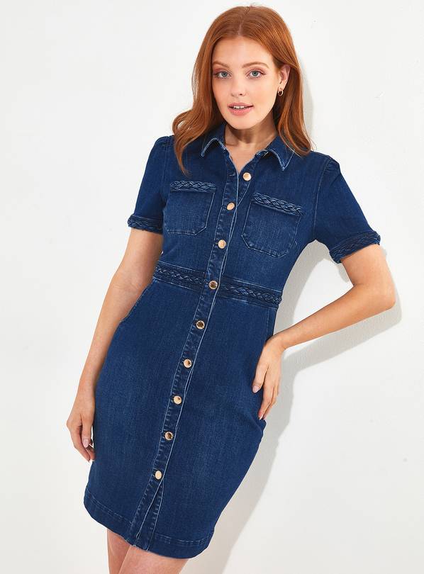 JOE BROWNS Button Down Bodycon Denim Dress 12