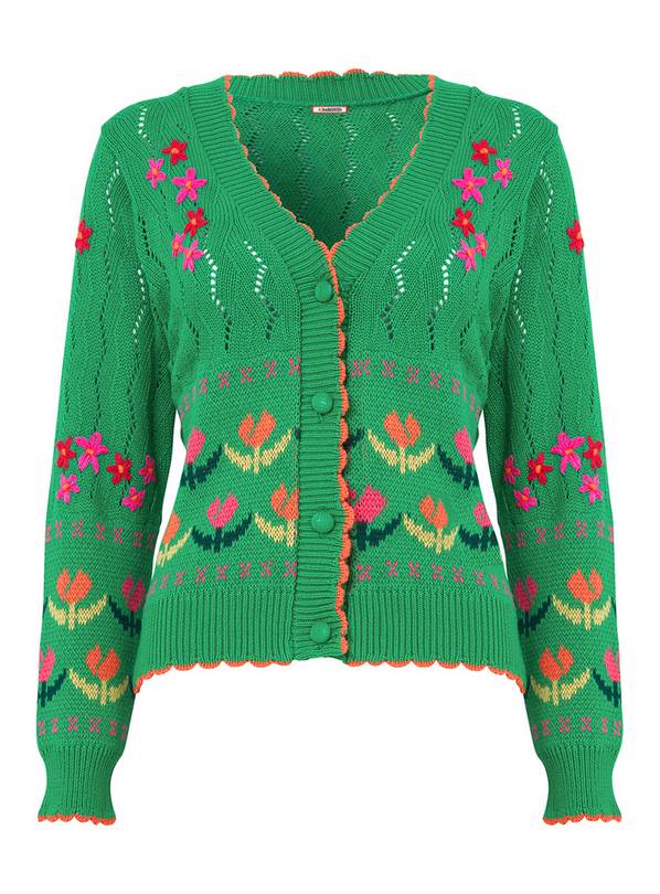 Buy JOE BROWNS Embroidered Scalloped Cardigan 8 Cardigans Tu