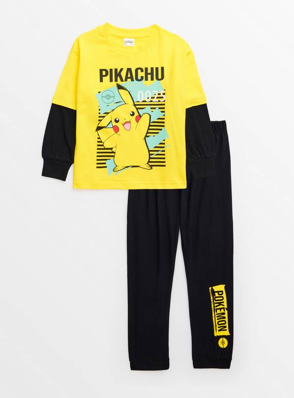 Pokemon Black & Yellow Pikachu Print Pyjamas  11-12 years