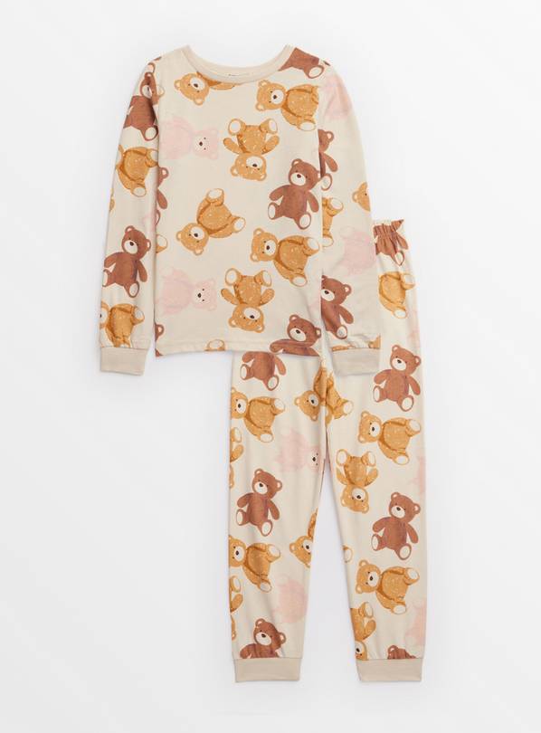 Beige Bear Print Long Sleeve Pyjamas 1.5-2 years