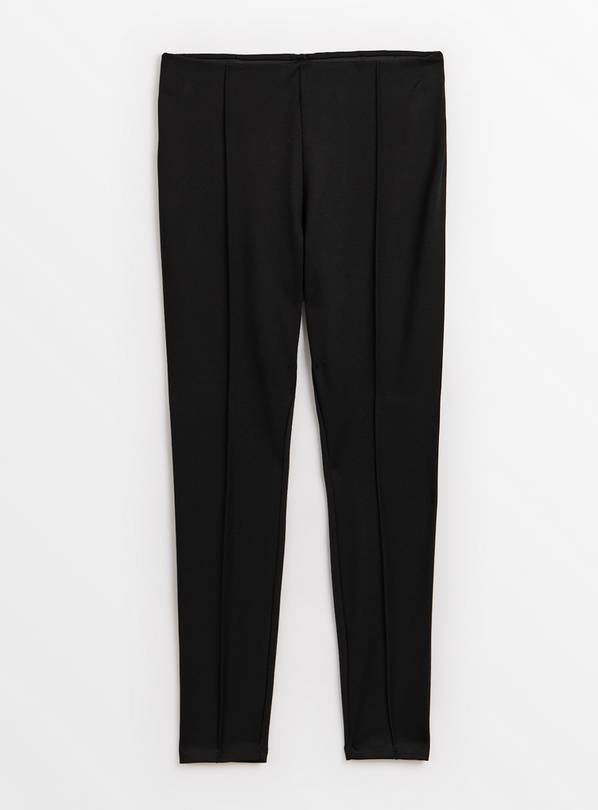 PETITE Black Ponte Pintuck Leggings 10