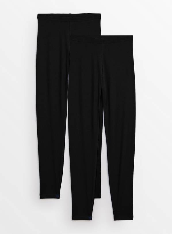 PETITE Black Plain Leggings 2 Pack XL