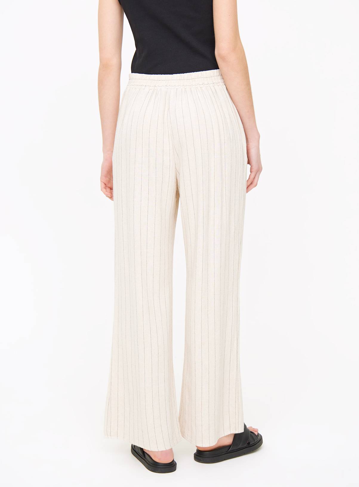 Cream Stripe Wide Leg Trousers  18 - Image 4