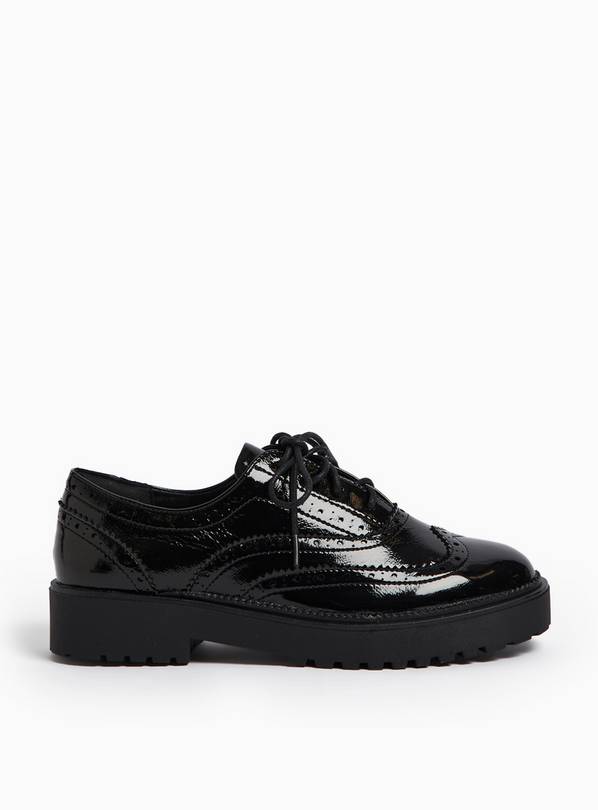 Black Patent Lace Up Brogues 3